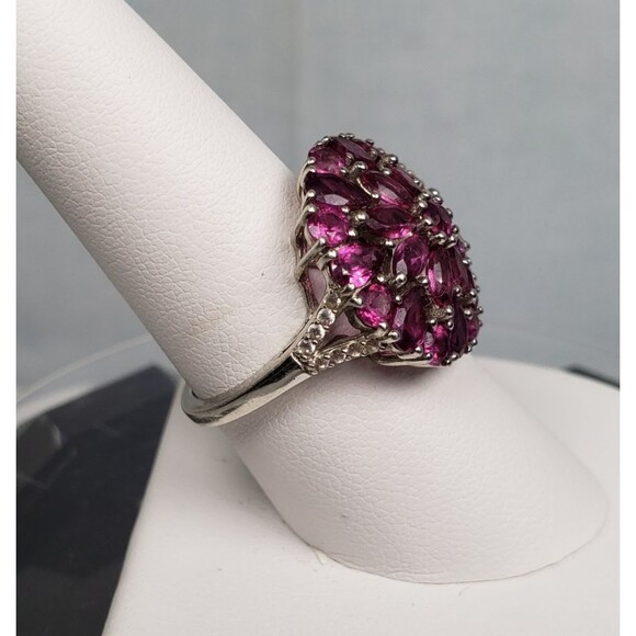 DJoy Signed 925 Sterling Silver Purplish Pink Rhodolite Garnet Ring Size 8.25 - Picture 12 of 16